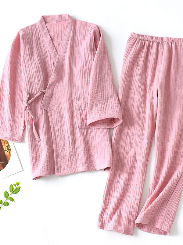 "Rêverie de Perle" Women's Pink Pajama Set with Jacket - Image 2