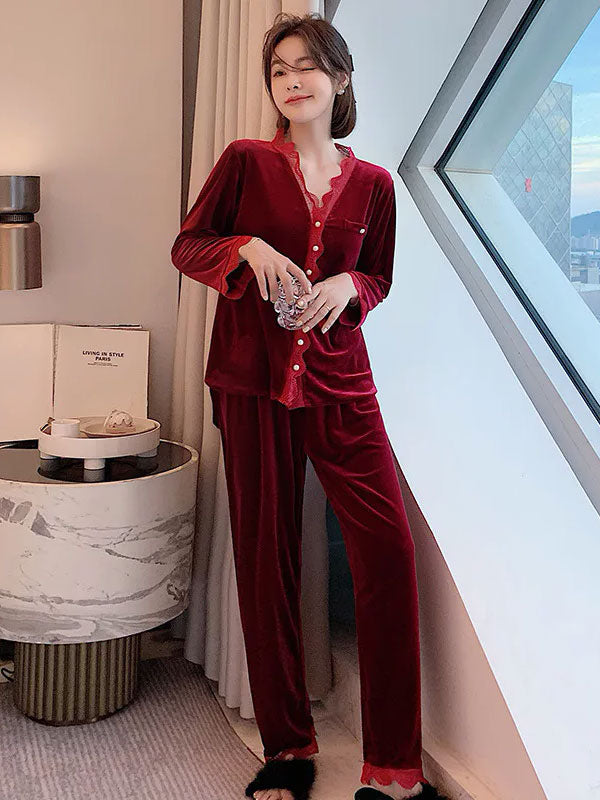 "Velvet Veil" Women's Velvet Pajamas - Image 2