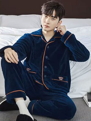 Men's Warm "Royal" Blue Pajamas