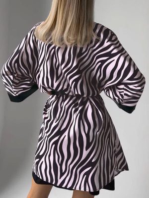Women's Satin "Zebra" Robe