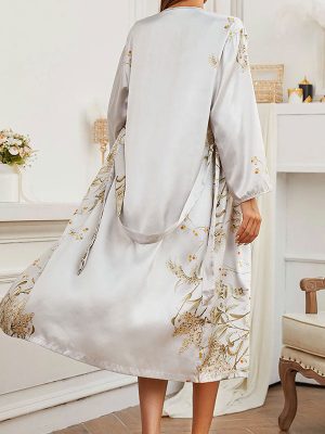 Women's 2-Piece "Satin Cocoon" Long Robe