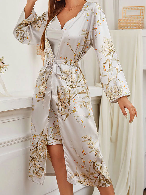 Women's 2-Piece "Satin Cocoon" Long Robe - Image 2
