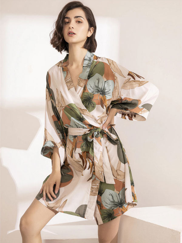 Women's "Palm Paradise" Satin Robe - Image 2