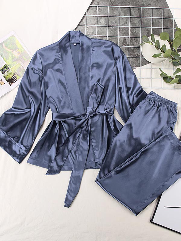 "Mystère de Nuit" Women's Satin Pajamas - Image 2